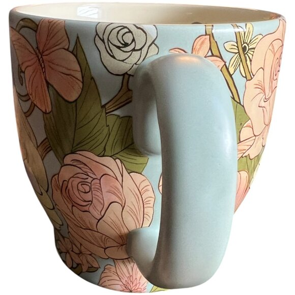 DISNEY Enchanted Beauty Mug Belle Retired Collectible Ceramic Pastel Floral - Picture 13 of 16